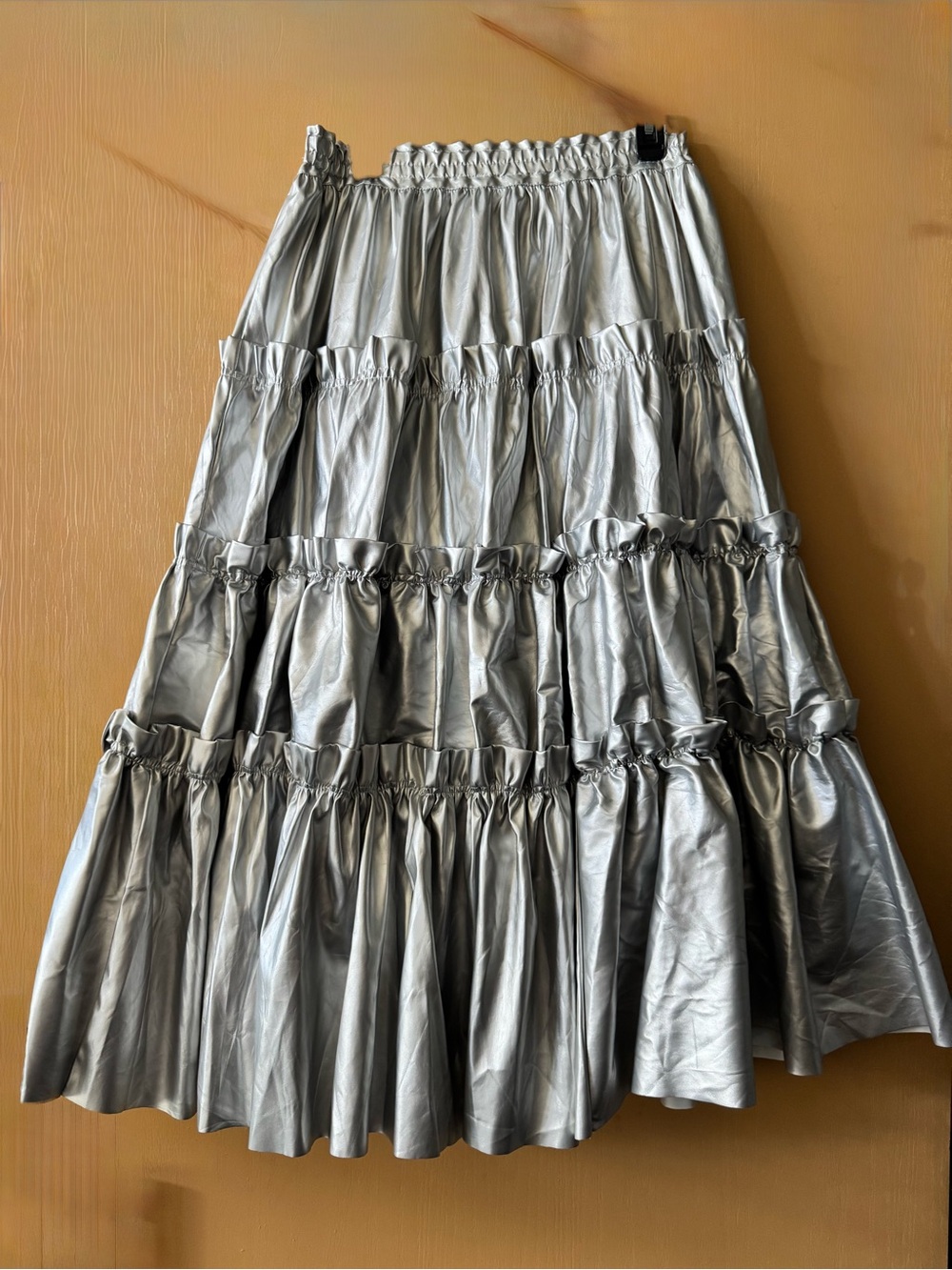 Kate Hewko NWT Tiered Metallic Midi Skirt Large